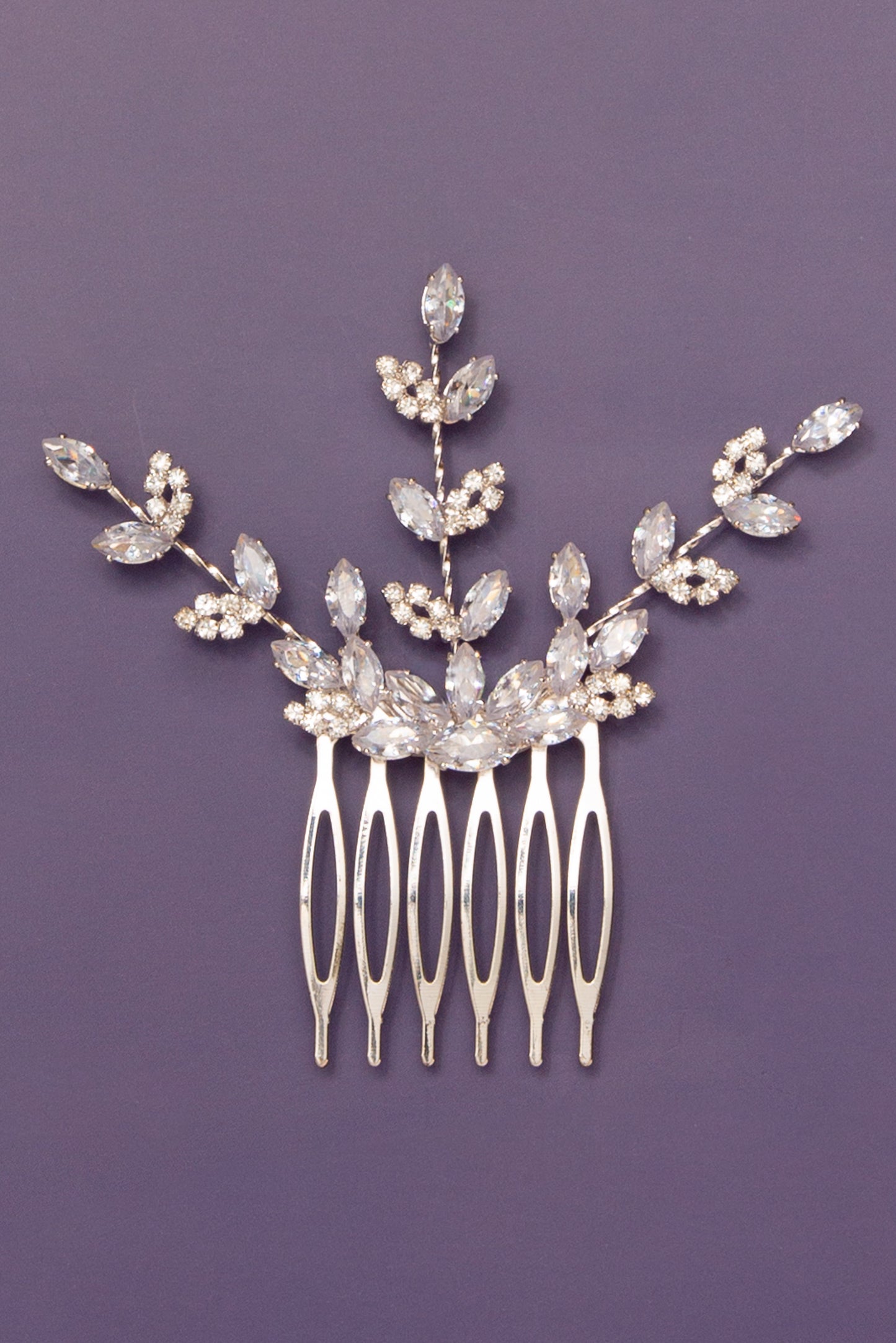 Jenna Marquise Flower Cluster Cubic Zirconia Hair Comb
