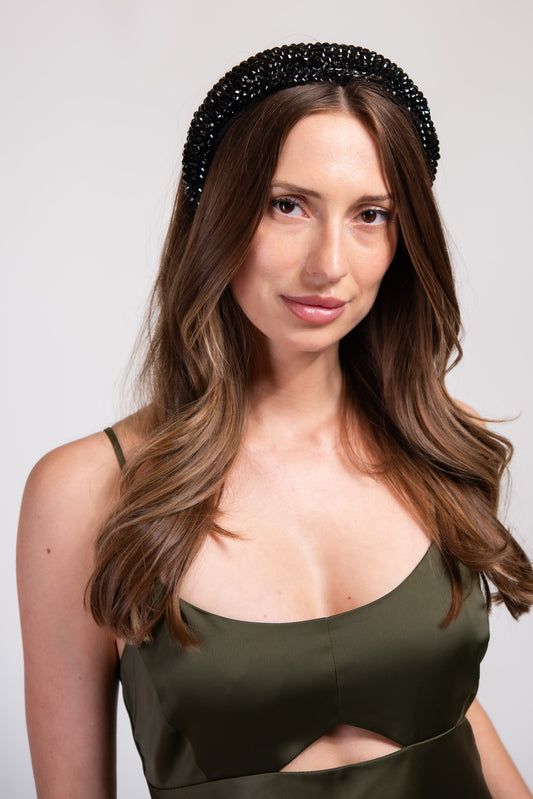 Pretty & Padded Luxe Rhinestone Headband | Black