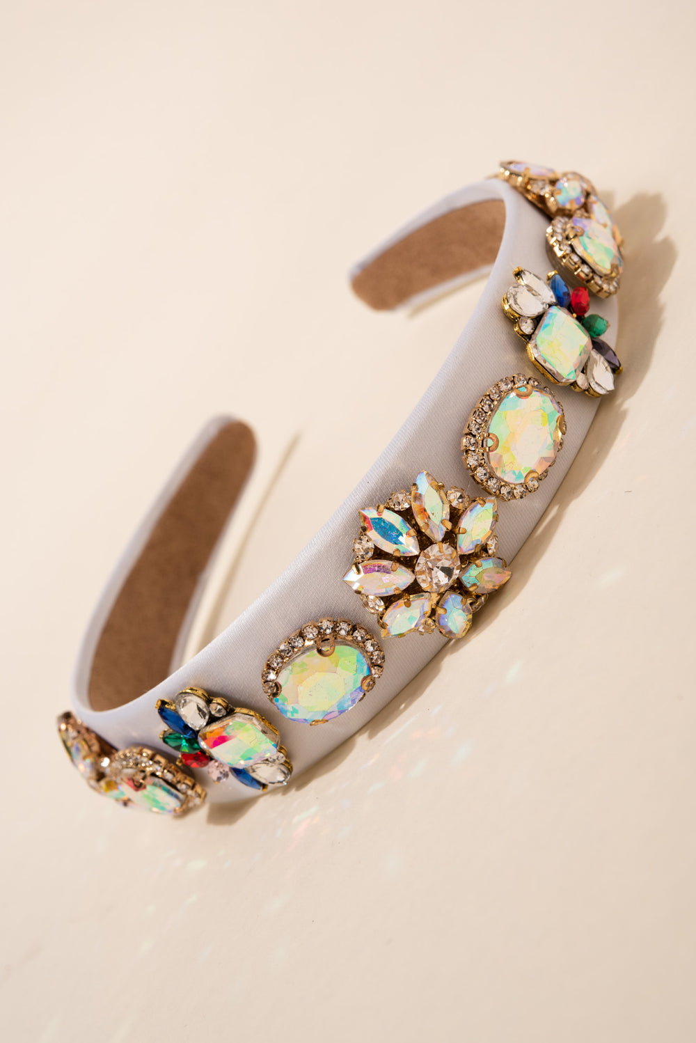 Capri Colorful Rhinestone Headband | White