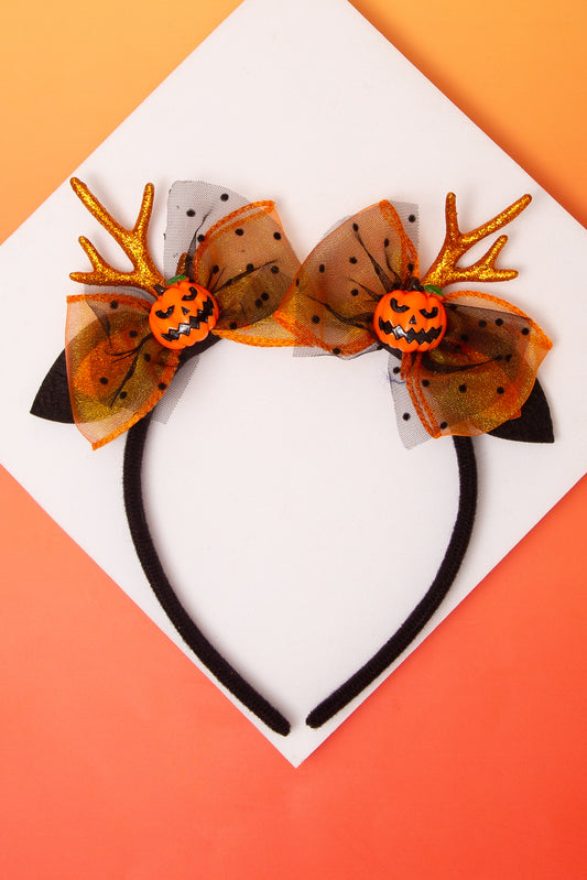 Caroline Reindeer Pumpkin Bow Headband