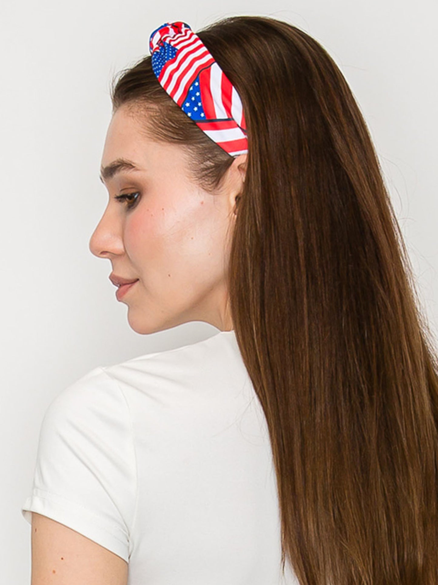 Eden Patriotic American Flag Theme Top Knotted Headband