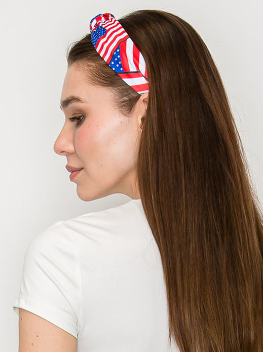 Eden Patriotic American Flag Theme Top Knotted Headband