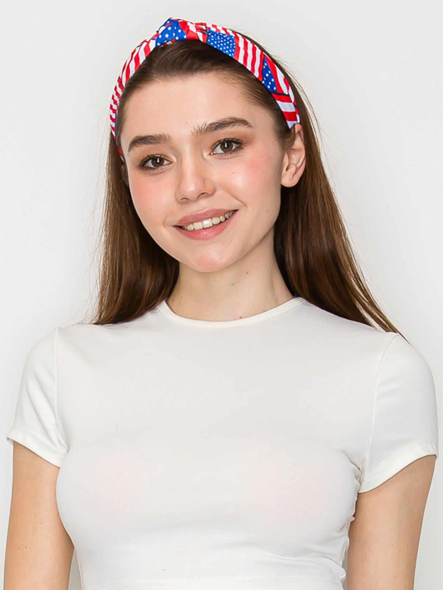 Eden Patriotic American Flag Theme Top Knotted Headband