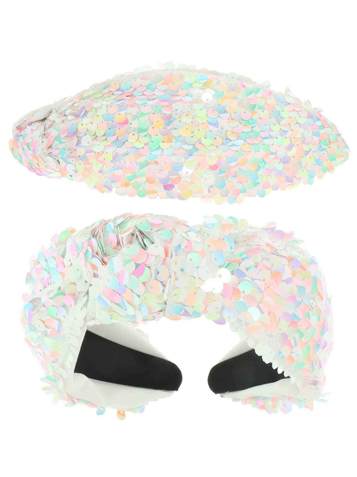 Hailey Colorful Multi Theme Colorway Sequin Top Knotted Headband