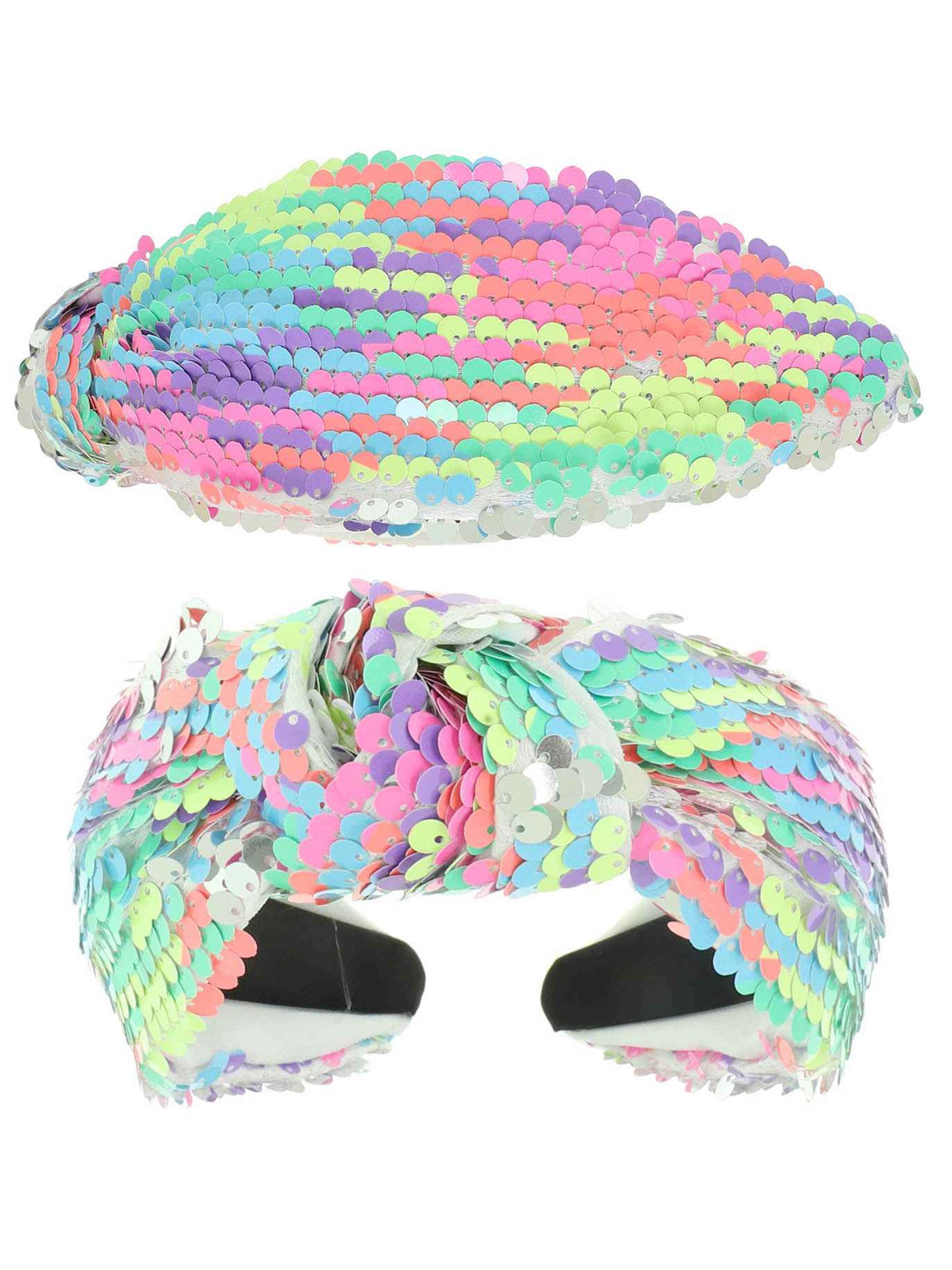 Hailey Colorful Multi Theme Colorway Sequin Top Knotted Headband