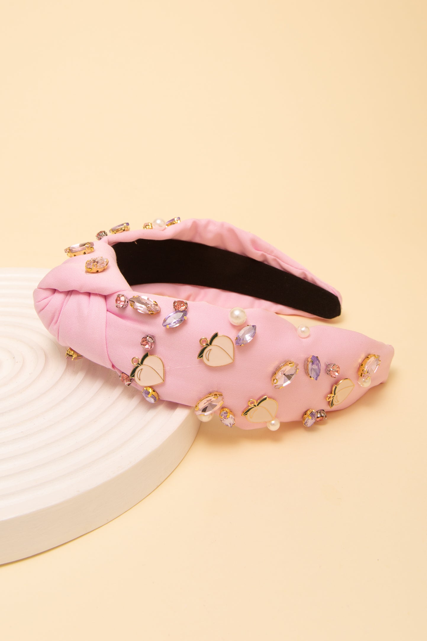 Penelope Rhinestone and Pearl Embellished Top Knot Headband