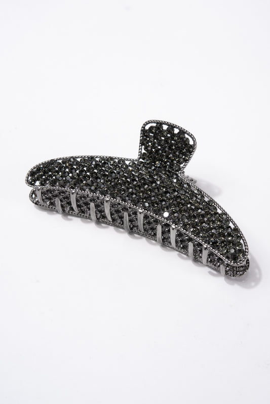 Jacky Rhinestone Hair Claw Clip | Black