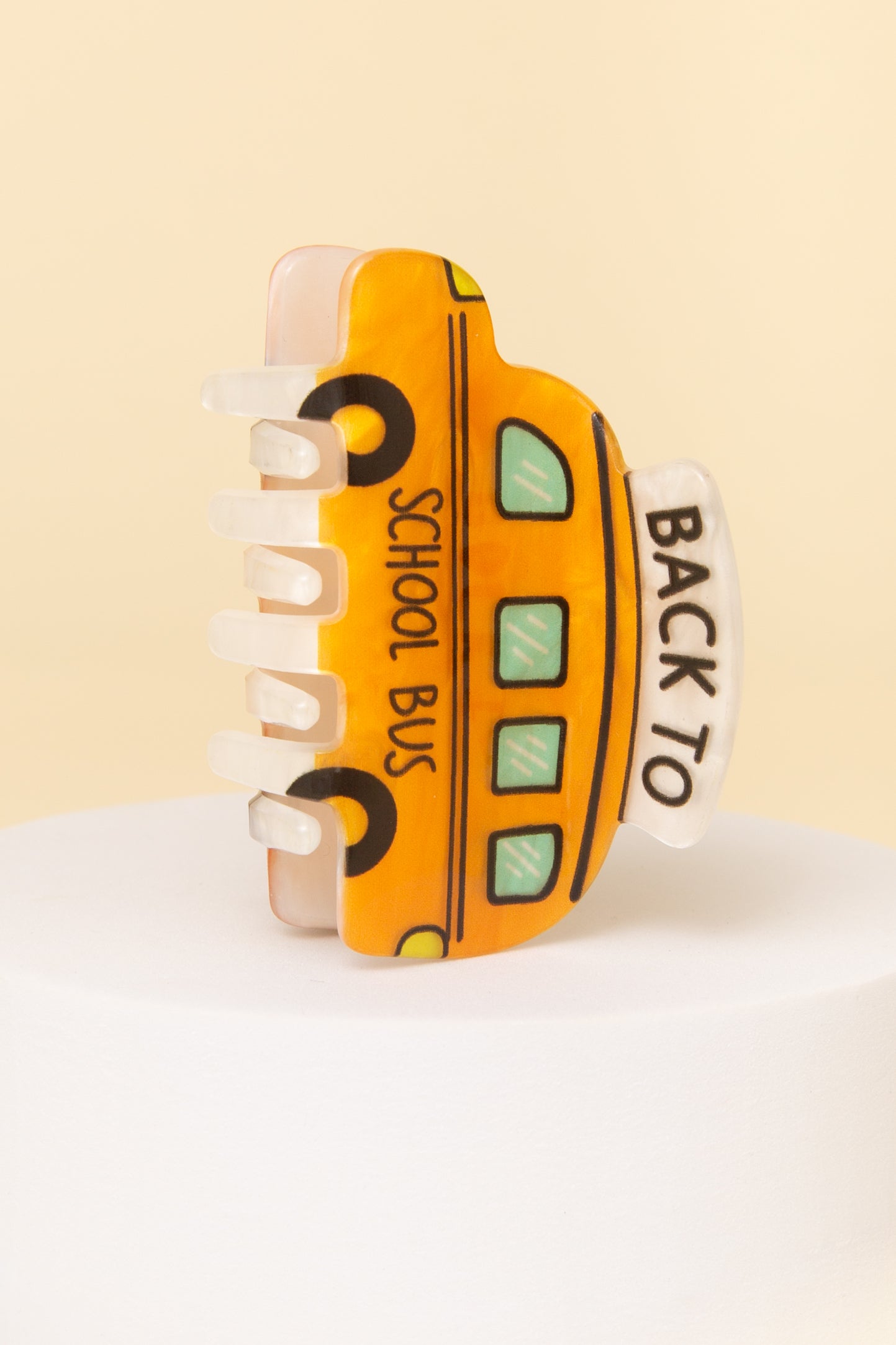 Hallie School Bus Acrylic Hair Claw Clip