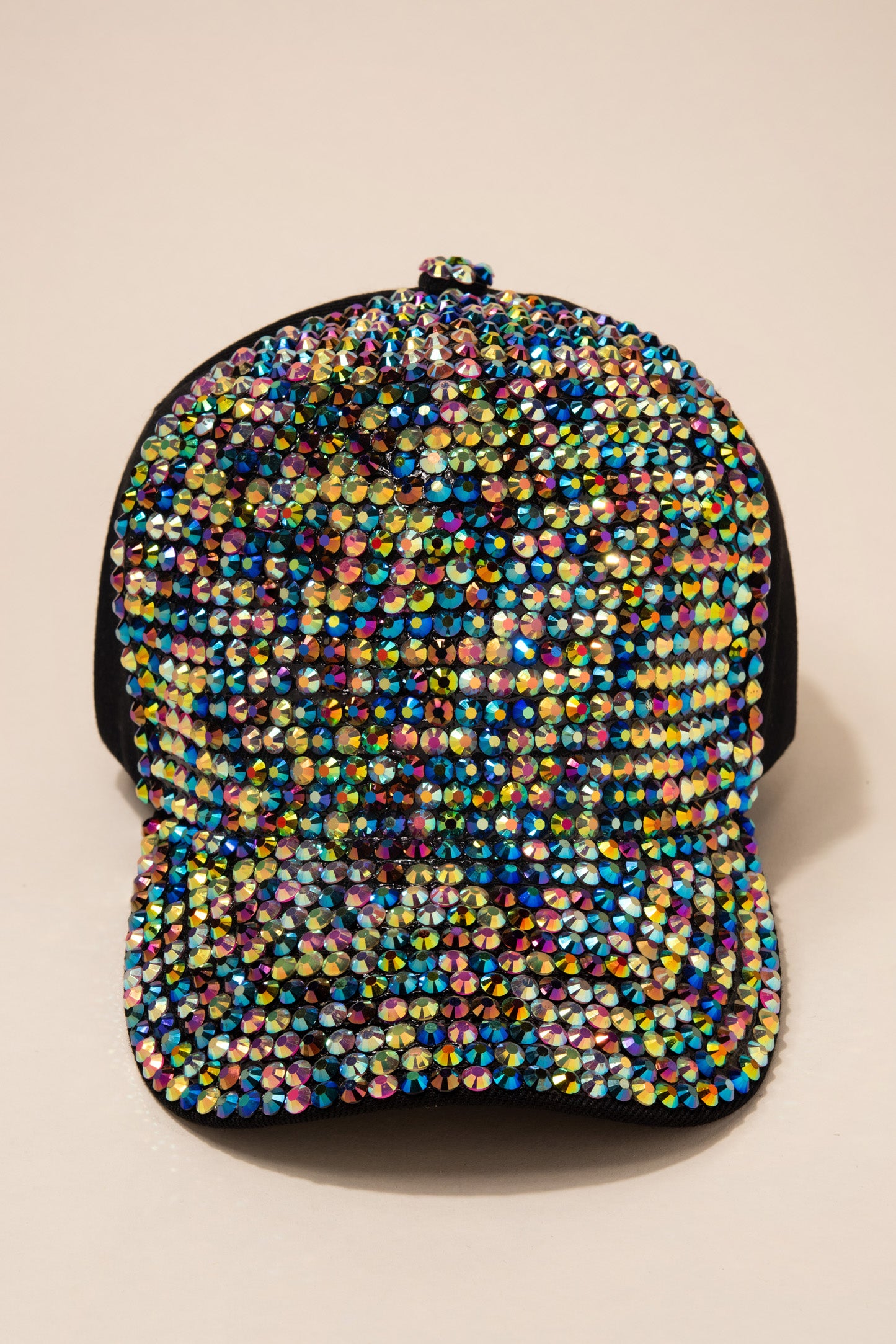 Front Bejeweled Rhinestone Cap