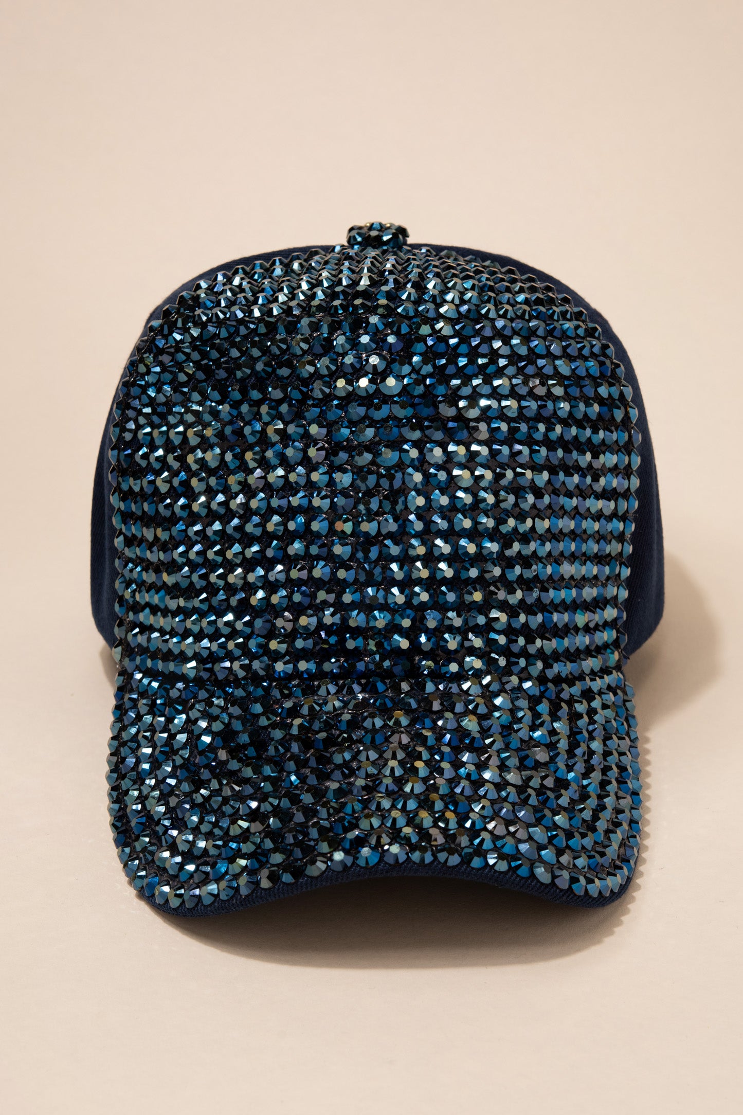 Front Bejeweled Rhinestone Cap
