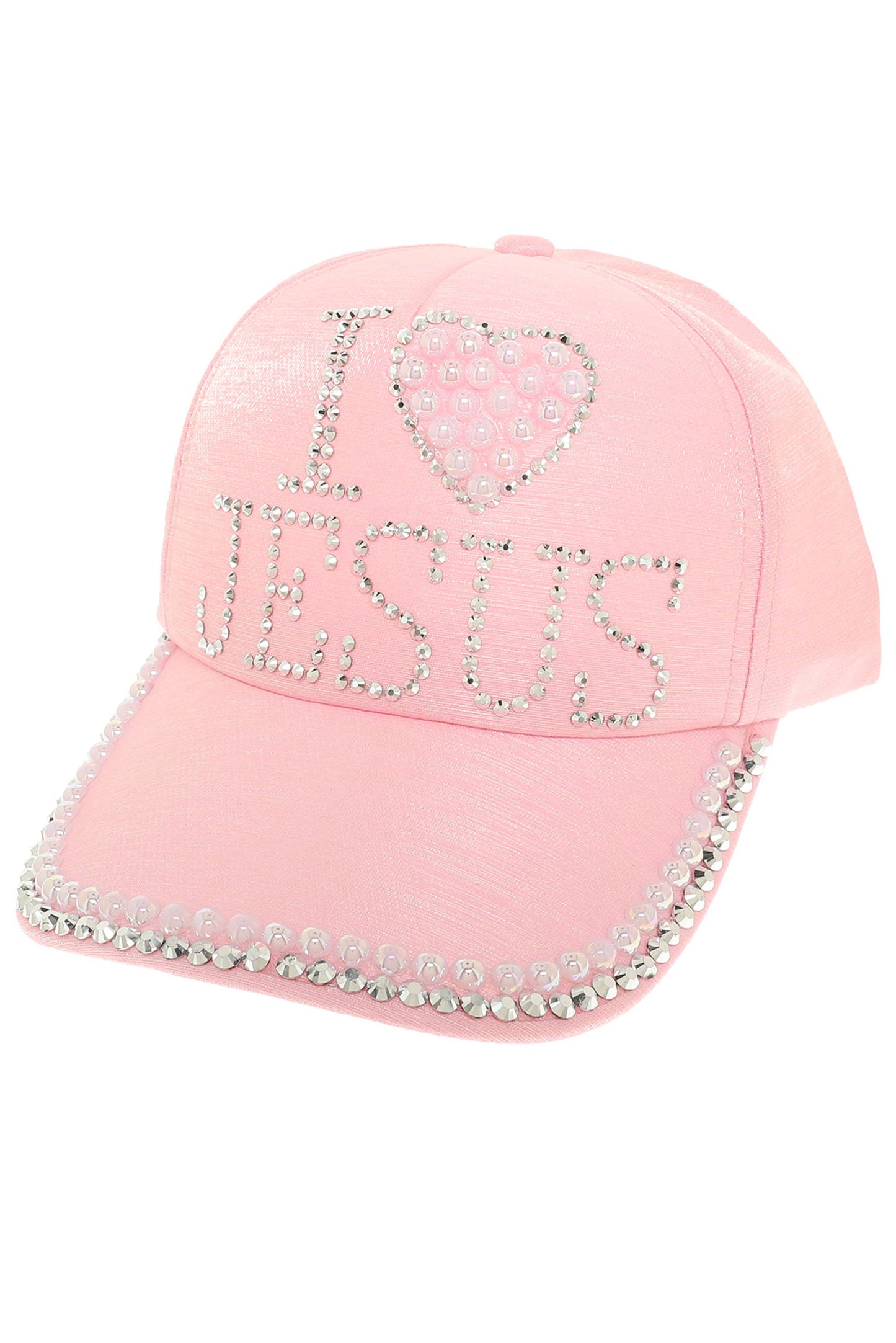 Penelope “I Love Jesus” Rhinestone Baseball Hat | Pink