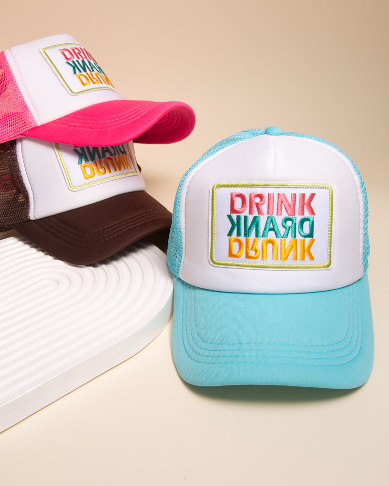 Marly Drink Drank Drunk Mesh Backing Trucker Hat