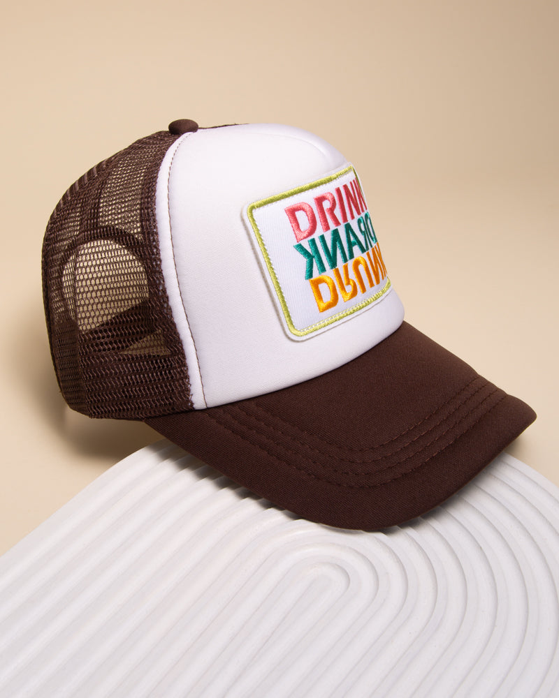 Marly Drink Drank Drunk Mesh Backing Trucker Hat
