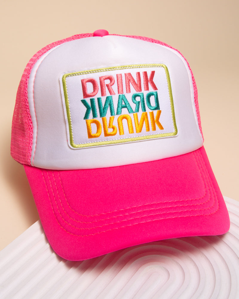 Marly Drink Drank Drunk Mesh Backing Trucker Hat