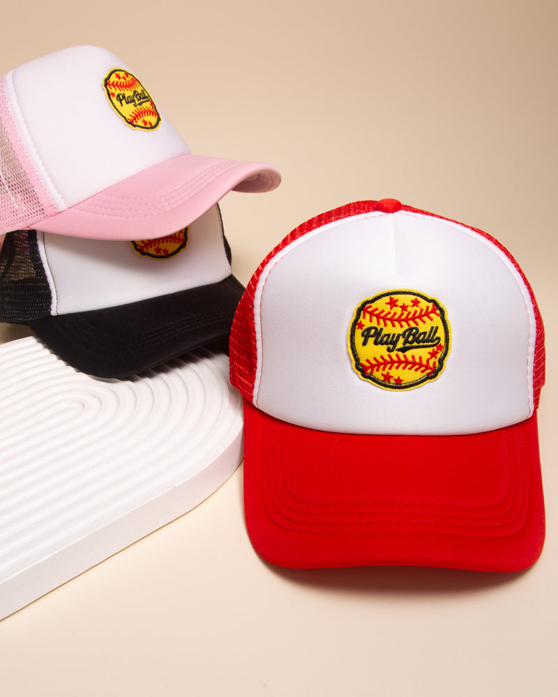 Samantha Gameday "Play Ball" Two-Tone Trucker Hat