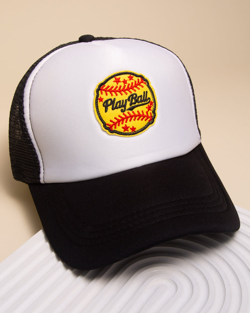 Samantha Gameday "Play Ball" Two-Tone Trucker Hat
