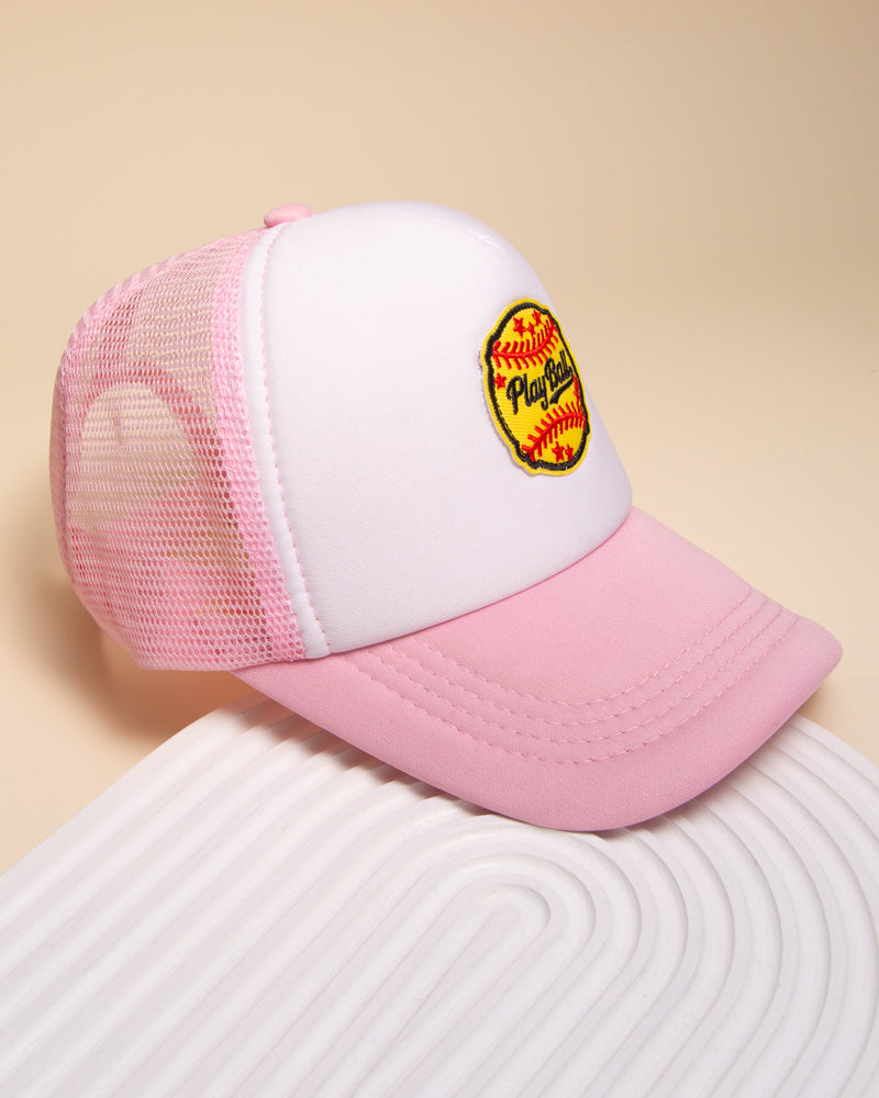 Samantha Gameday "Play Ball" Two-Tone Trucker Hat