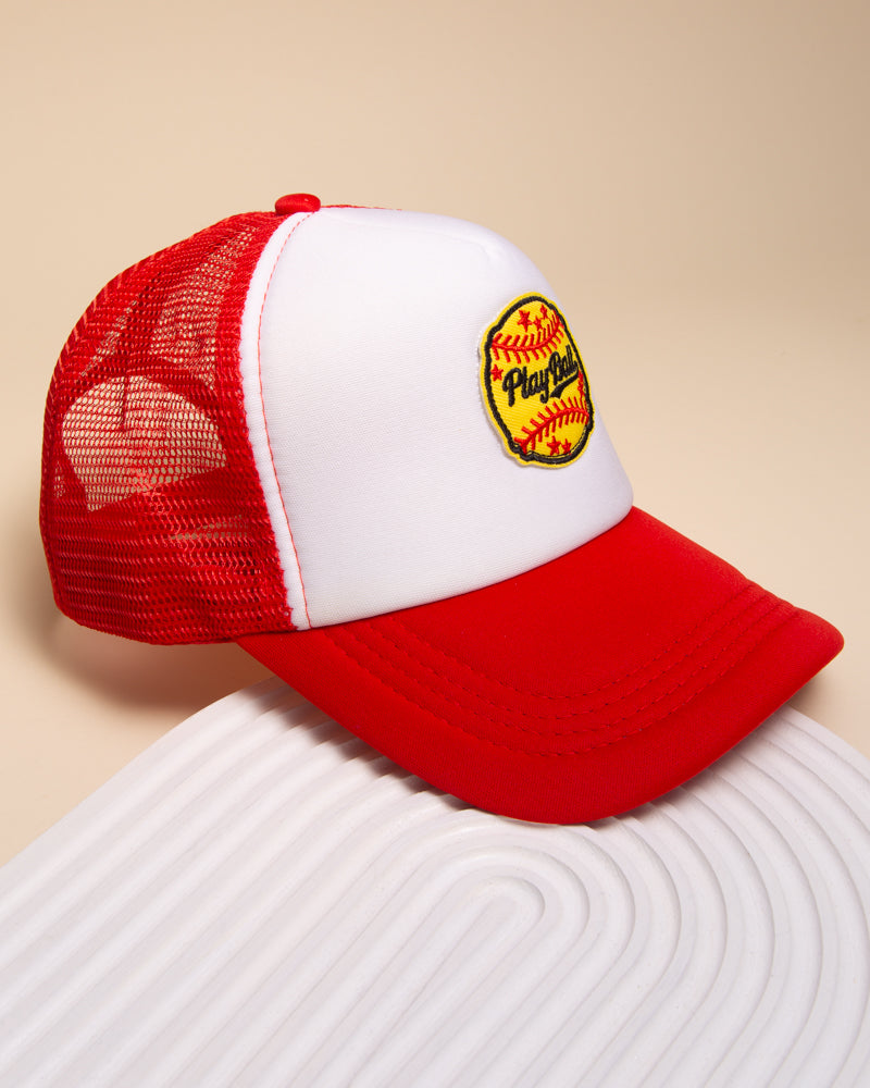 Samantha Gameday "Play Ball" Two-Tone Trucker Hat