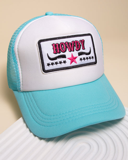 Amy Western "Howdy" Two-Tone Trucker Hat | Blue