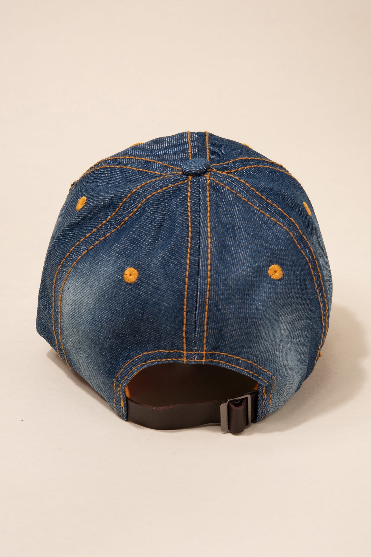 Yas Queen Shiny Stone Denim Baseball Cap
