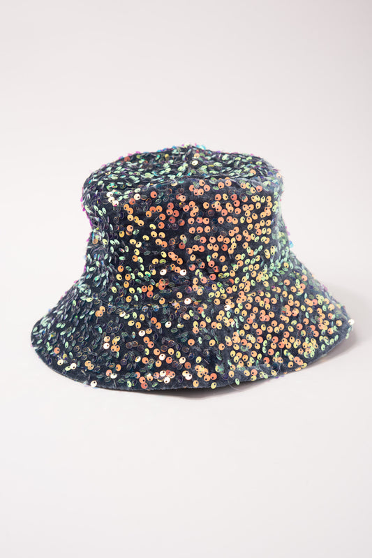 Full Sequin Bucket Hat | Blue