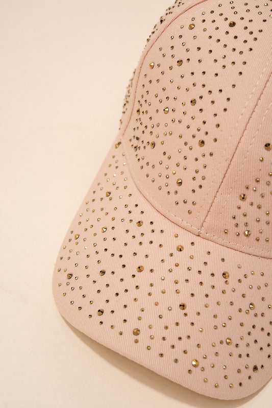 Nora Casual Rhinestone Cap | Beige