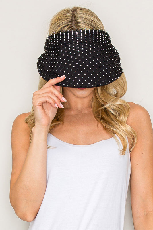 Ruth Fashion Rhinestone Netted Sun Visor Hat