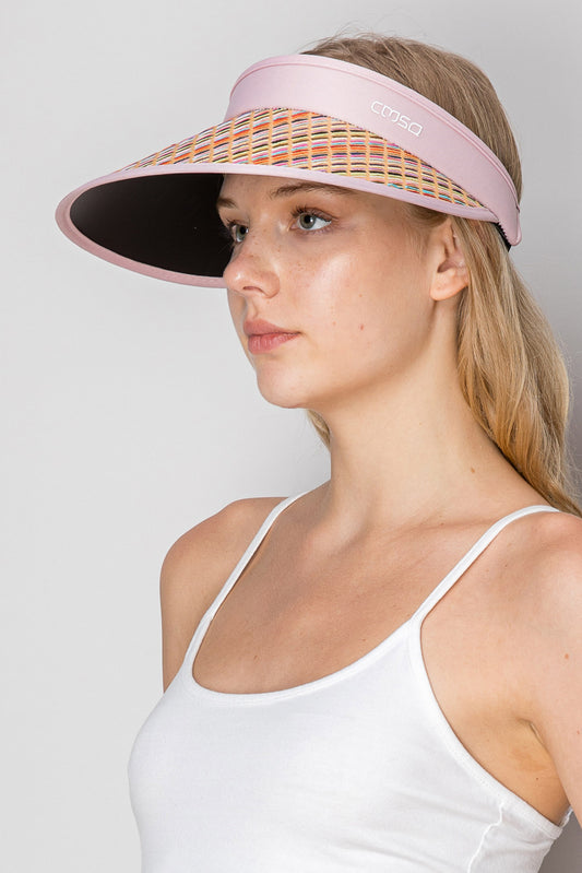 Ariella Fashion Colorful Stripe Straw Sun Visor Hat