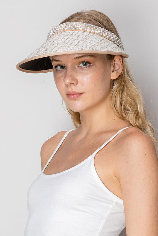 Sara Fashion Down Wide Brim Fabric Sun Visor Hat