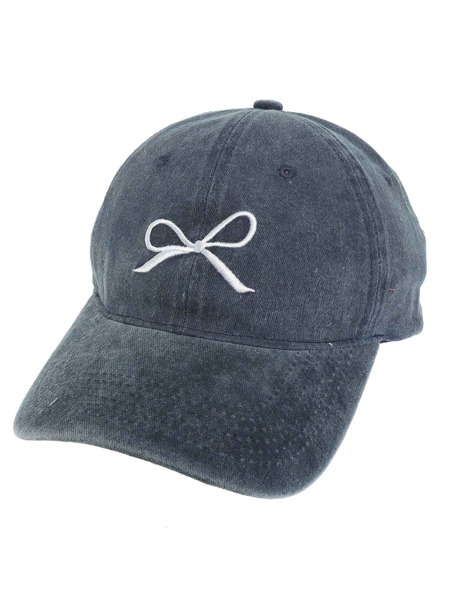 Riley Loop-Tied Bow Embroidered Relaxed Denim Fit Baseball Cap