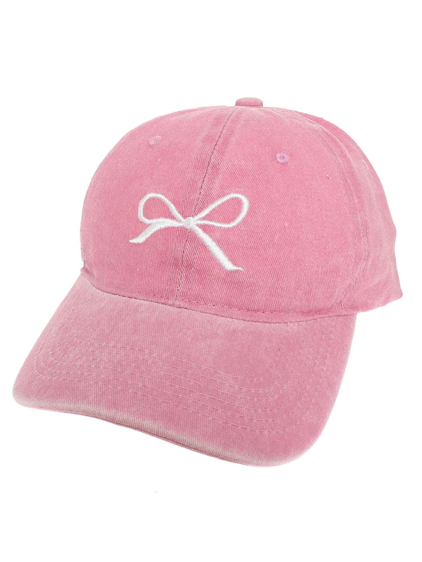 Riley Loop-Tied Bow Embroidered Relaxed Denim Fit Baseball Cap