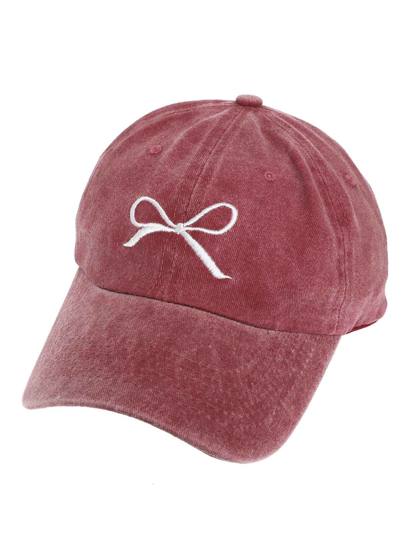 Riley Loop-Tied Bow Embroidered Relaxed Denim Fit Baseball Cap