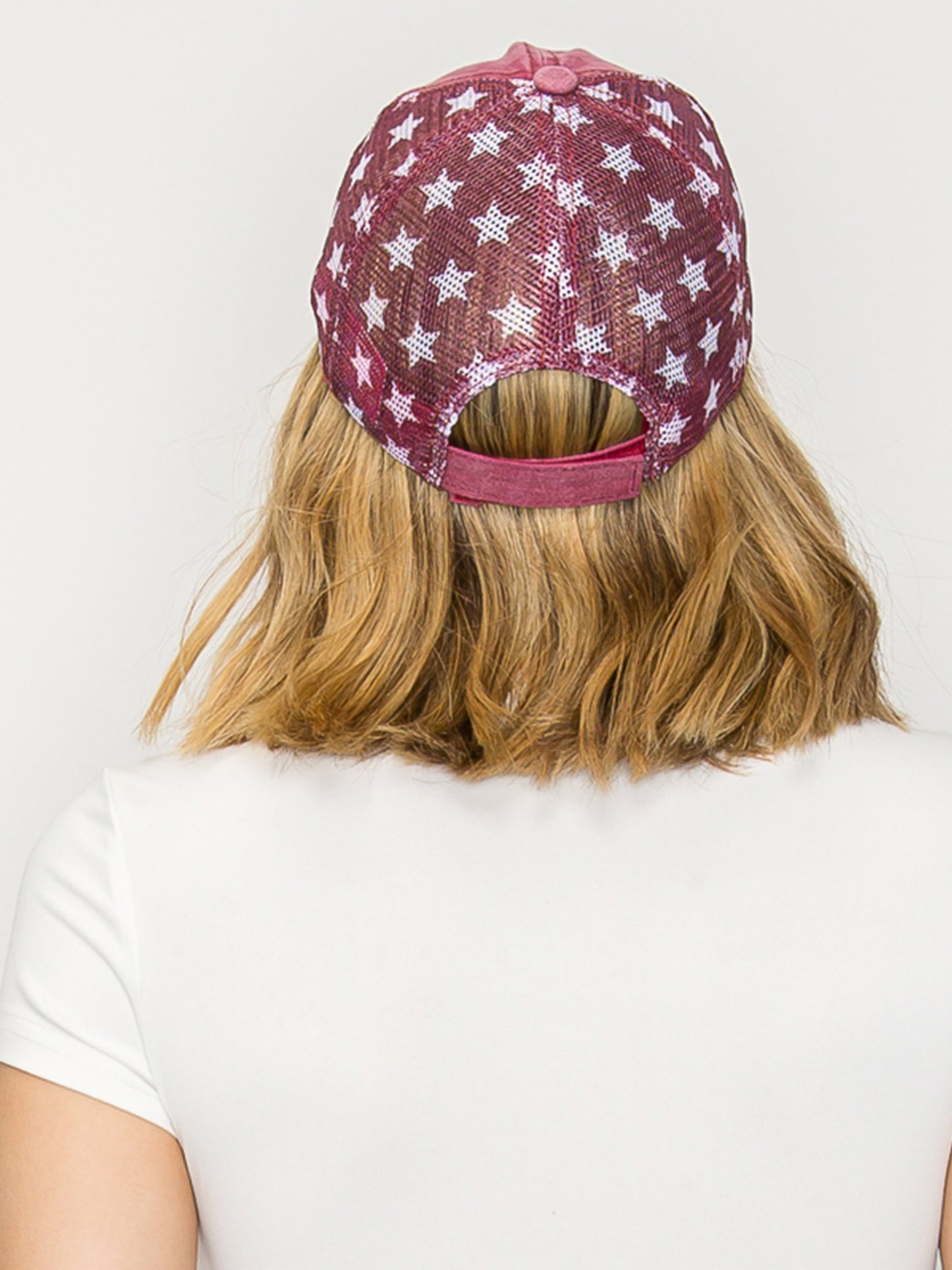 Rachel American Flag USA Embroidered Relaxed Denim Trucker Hat