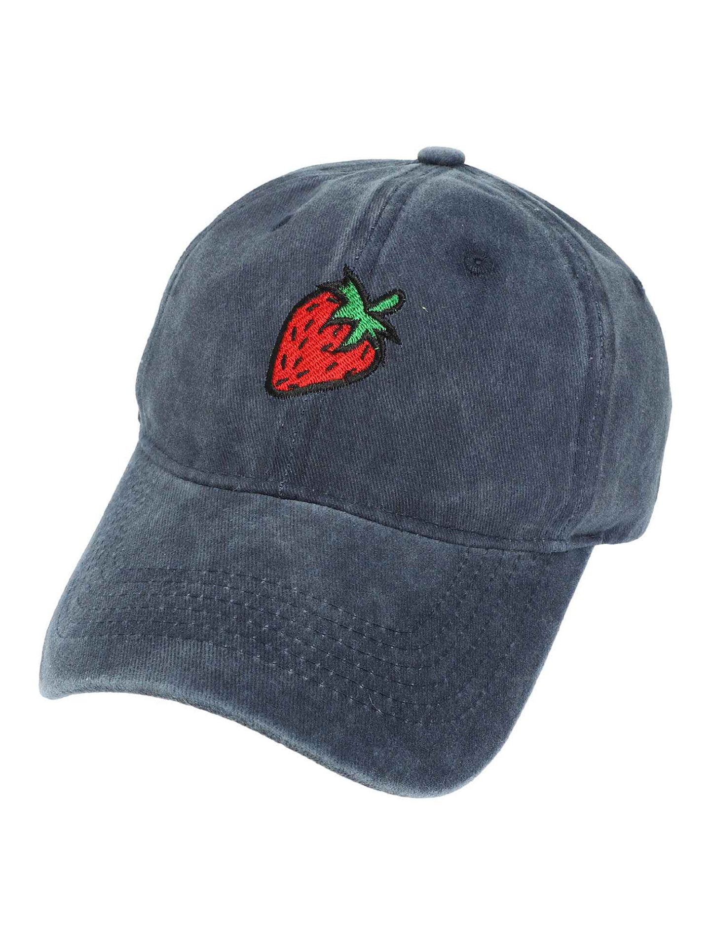 Catalina Strawberry Embroidered Relaxed Denim Fit Baseball Cap