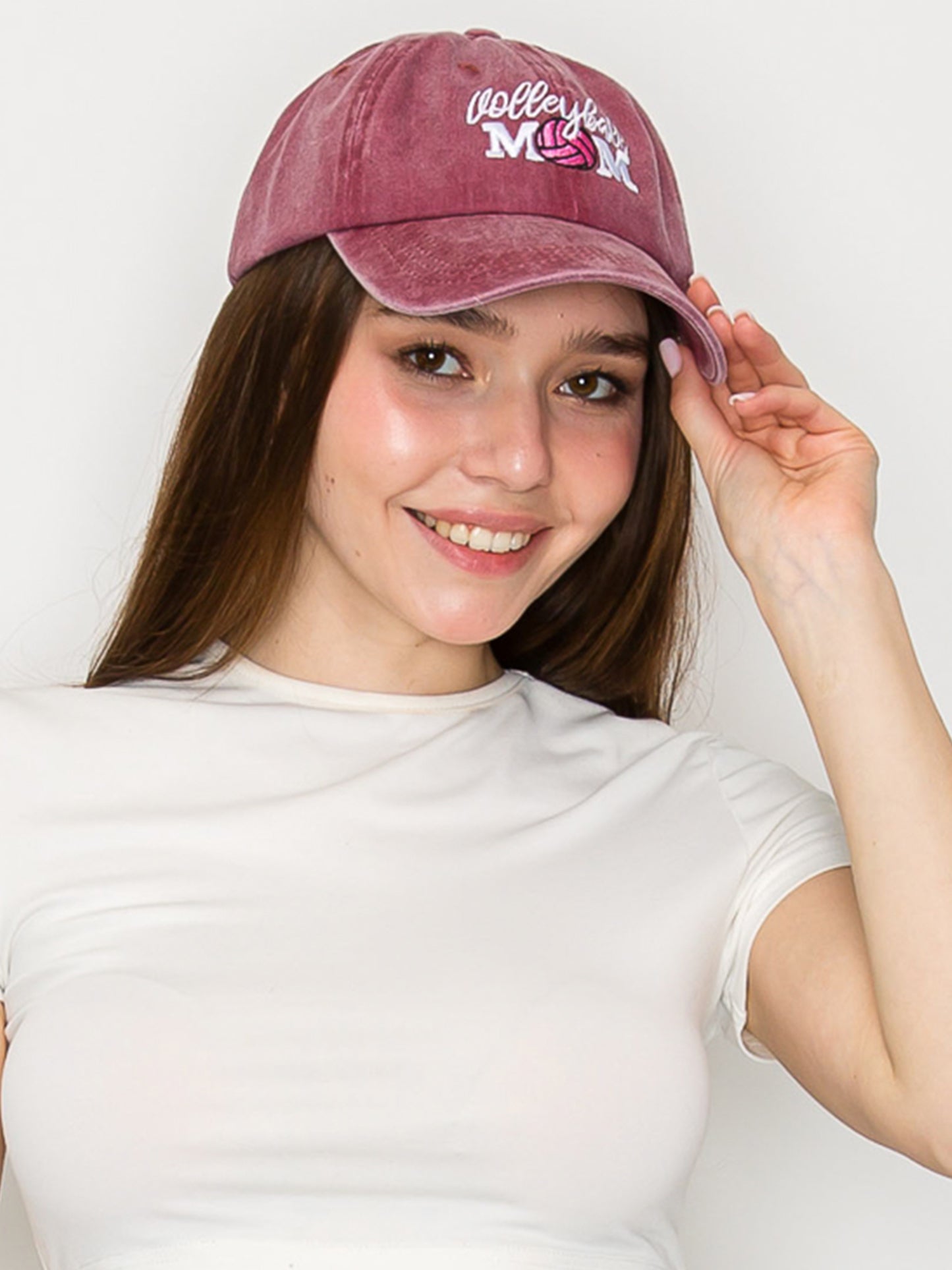Hannah "Volleyball Mom" Embroidered Relaxed Denim Fit Baseball Cap