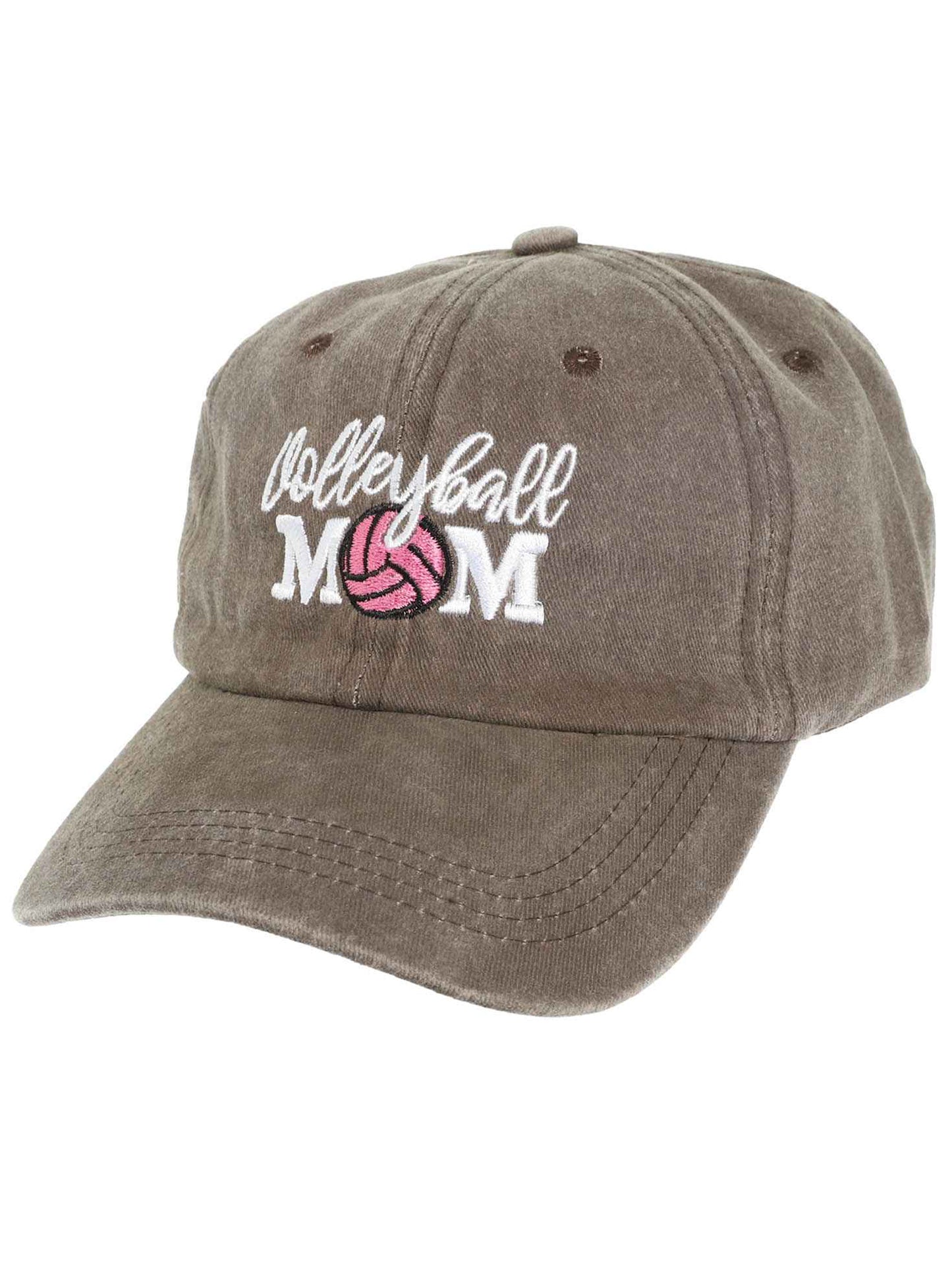 Hannah "Volleyball Mom" Embroidered Relaxed Denim Fit Baseball Cap