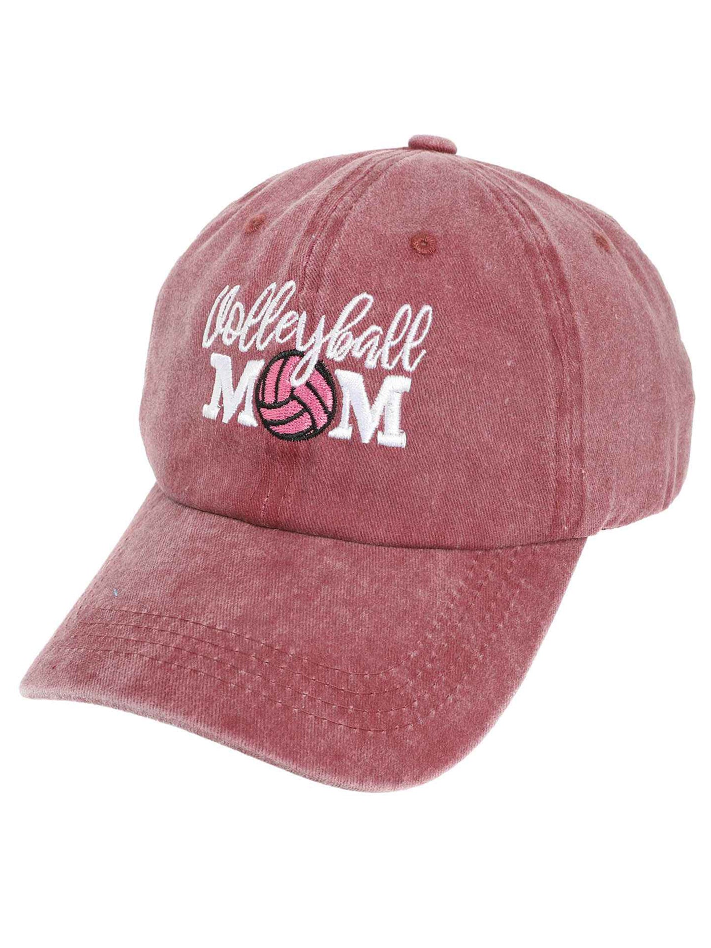 Hannah "Volleyball Mom" Embroidered Relaxed Denim Fit Baseball Cap