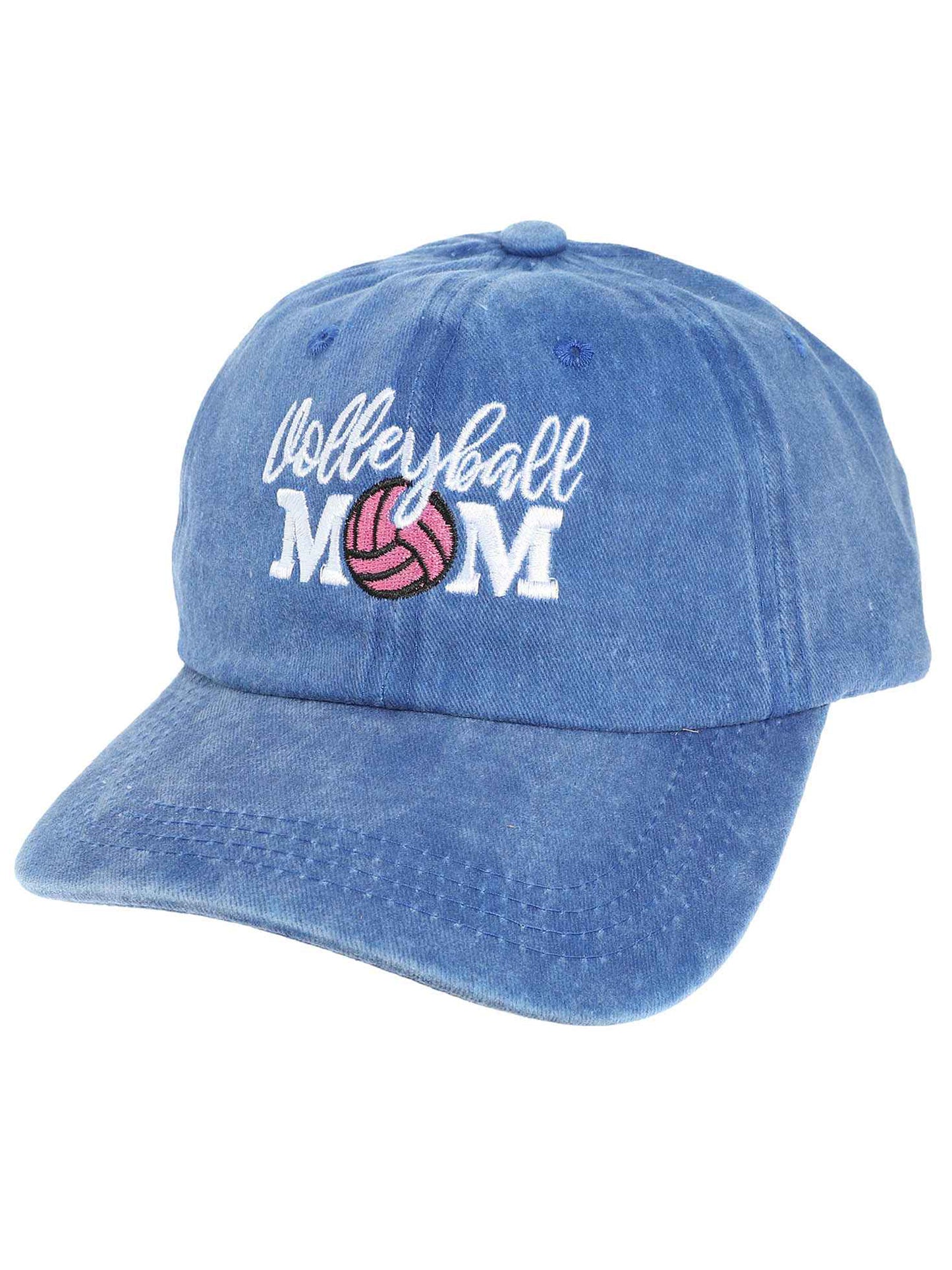 Hannah "Volleyball Mom" Embroidered Relaxed Denim Fit Baseball Cap