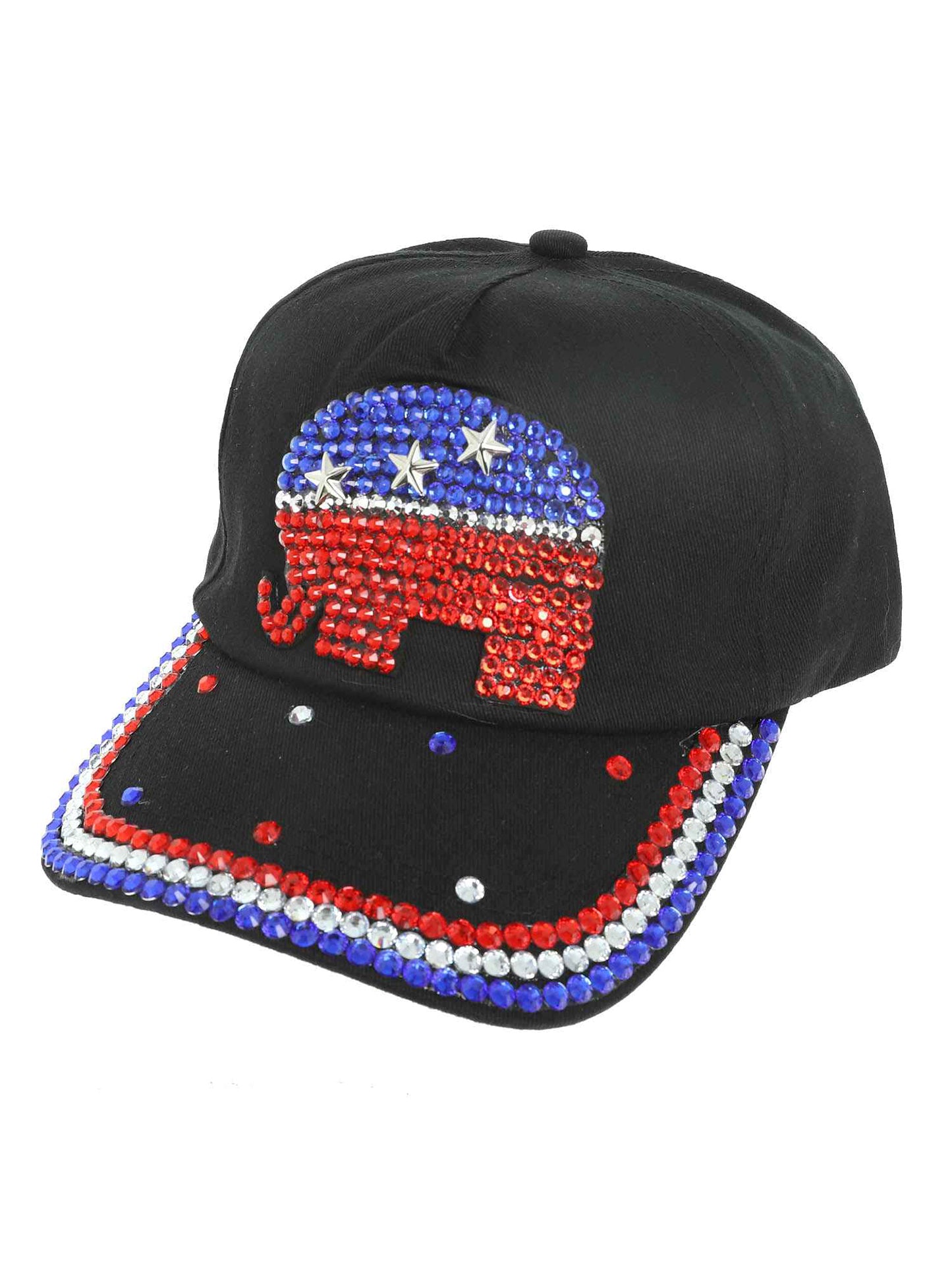 Reagan US Flag Rhinestone Studded Red, White, and Blue Baseball Cap