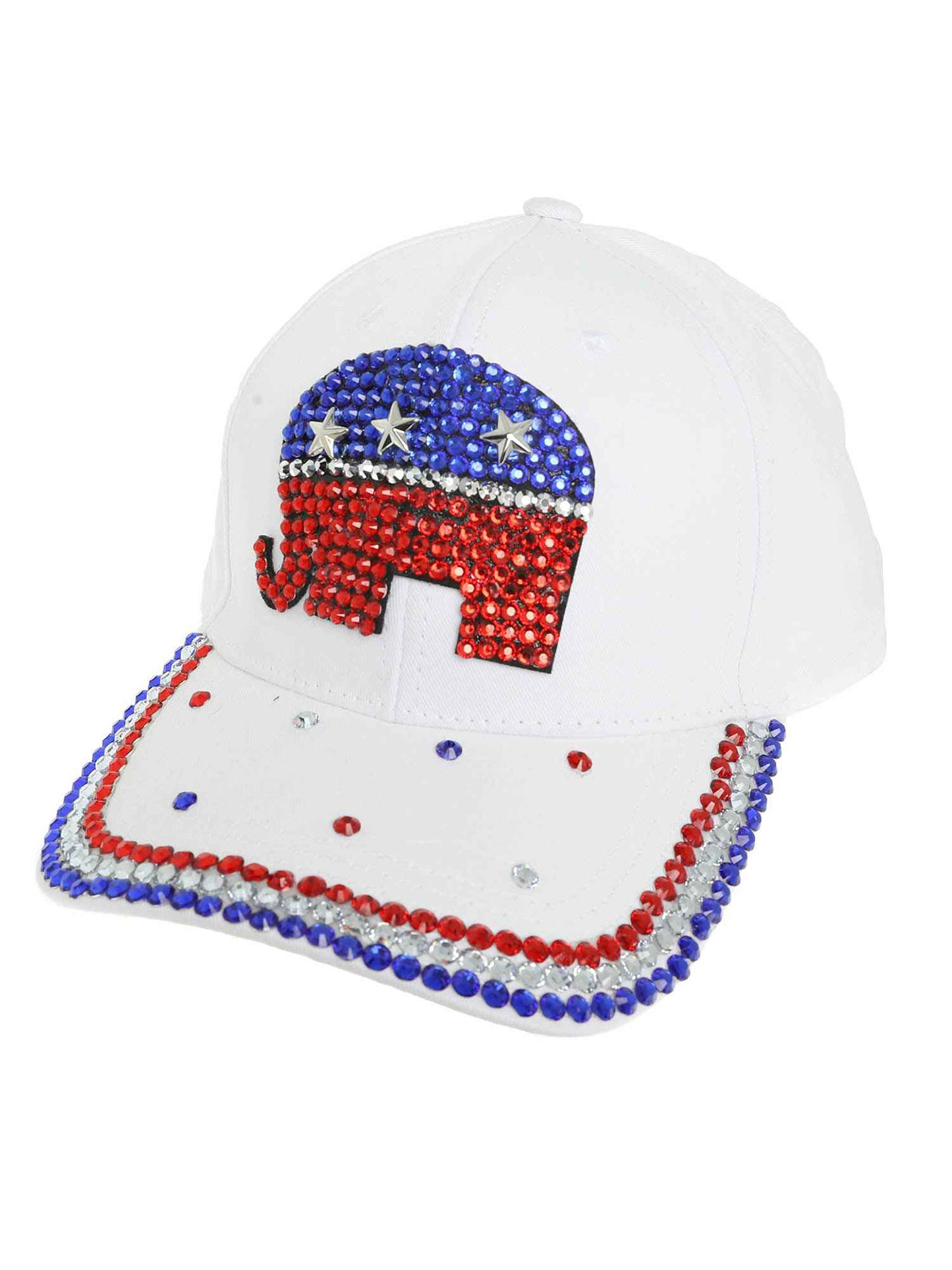Reagan US Flag Rhinestone Studded Red, White, and Blue Baseball Cap