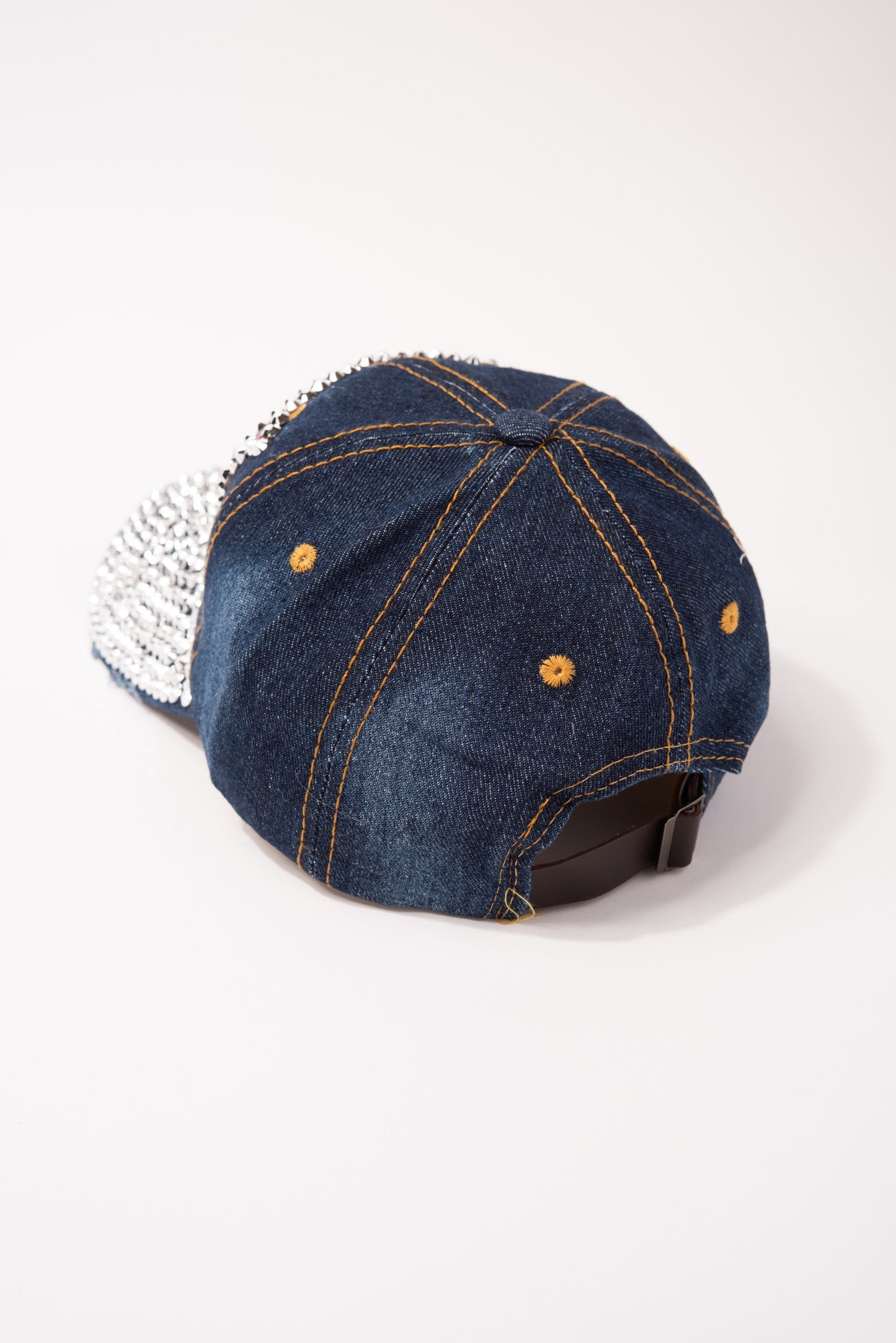 USA Flag Denim Cap with Full Rhinestone Brim