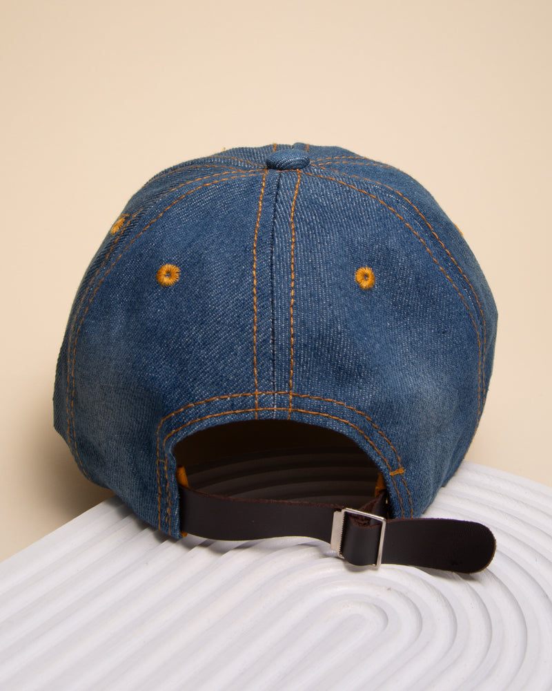 Mandy Rhinestone Pink Ribbon Hope Denim Baseball Cap