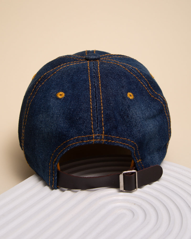 Mandy Rhinestone Pink Ribbon Hope Denim Baseball Cap