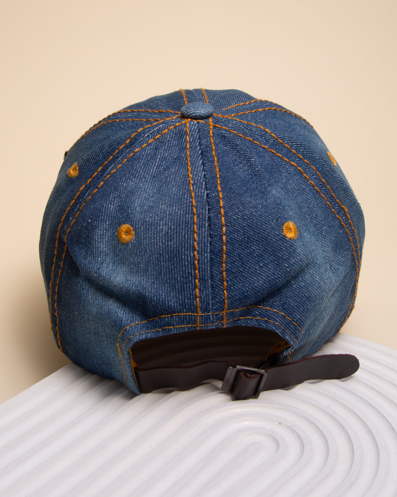 Clarissa Rhinestone Encrusted Faith Denim Baseball Cap