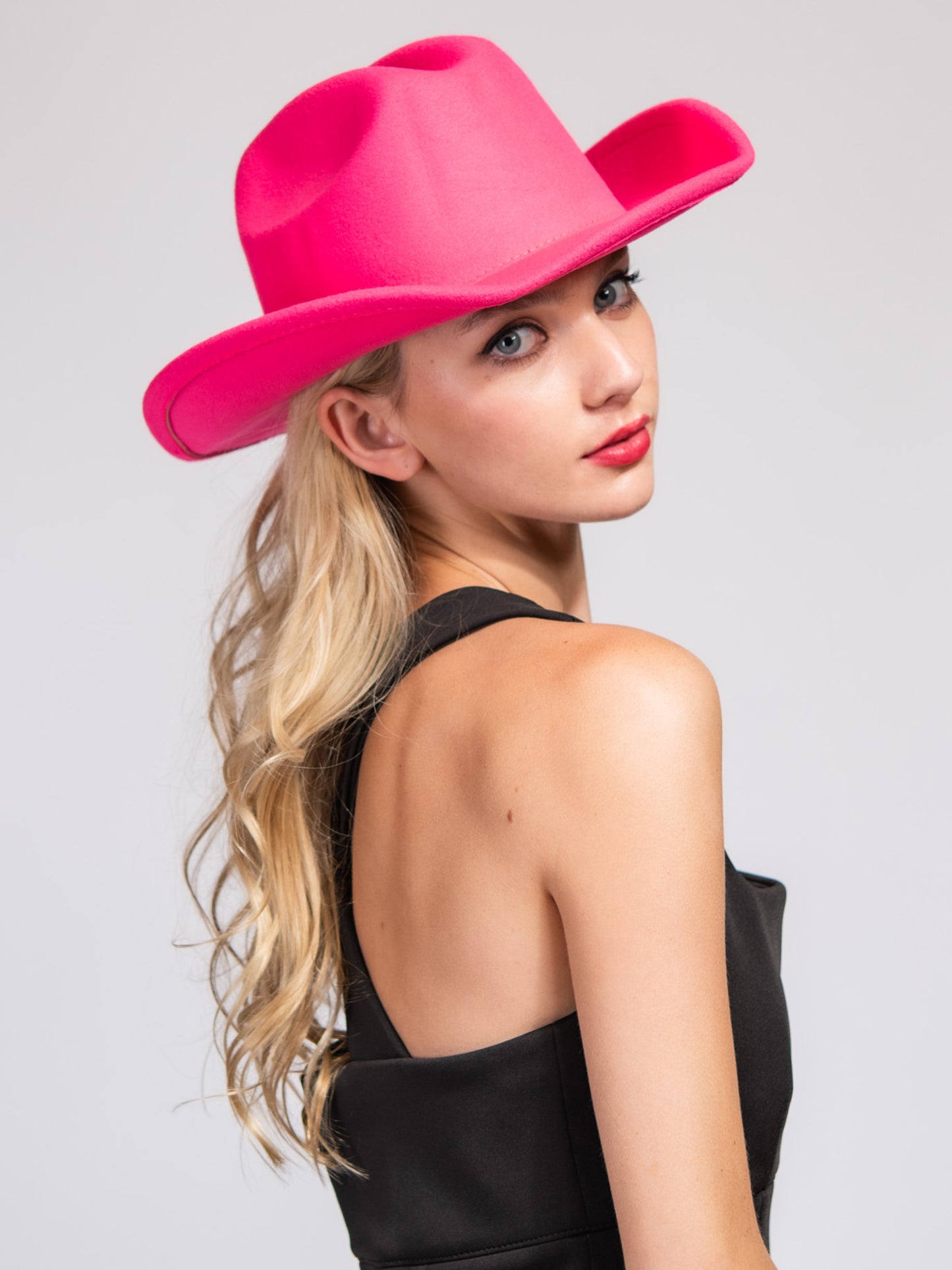Leah Fashion Western Wide Brim Felt Cowboy Hat