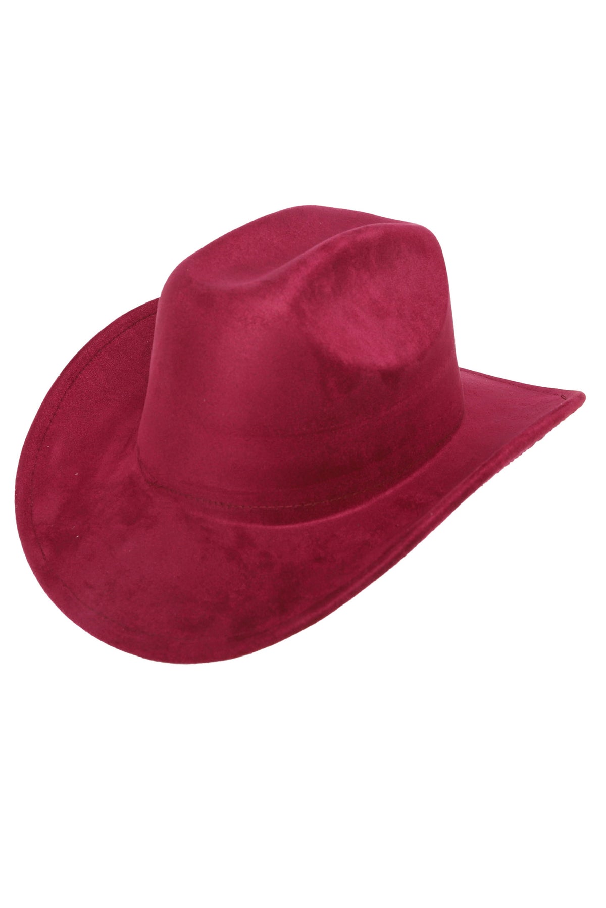 Sophie Fashion Western Panel Stitched Felt Cowboy Hat | Burgundy