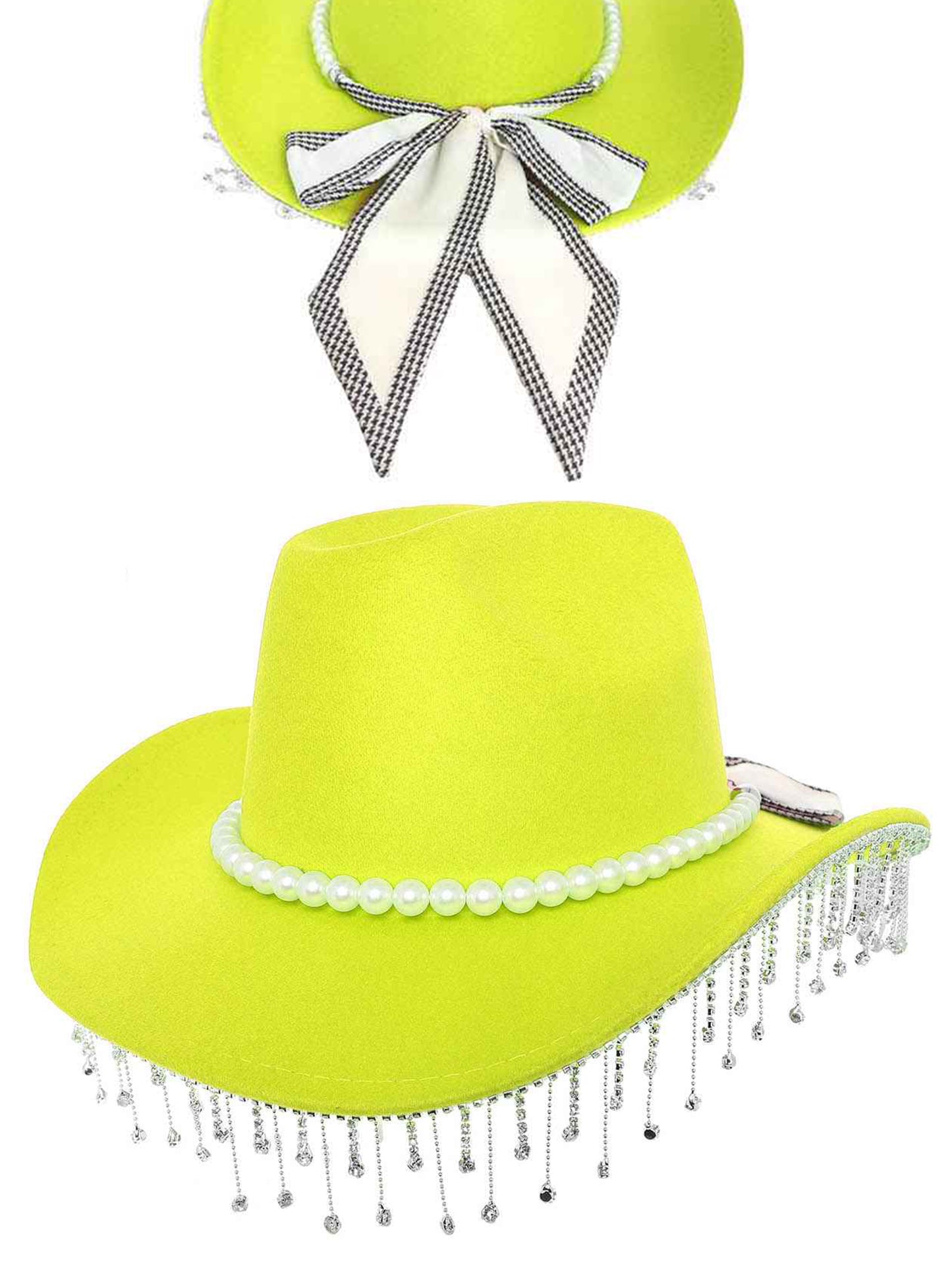 Iris Cattleman Styled Felt Cowboy Hat with Decorative Pearl Band