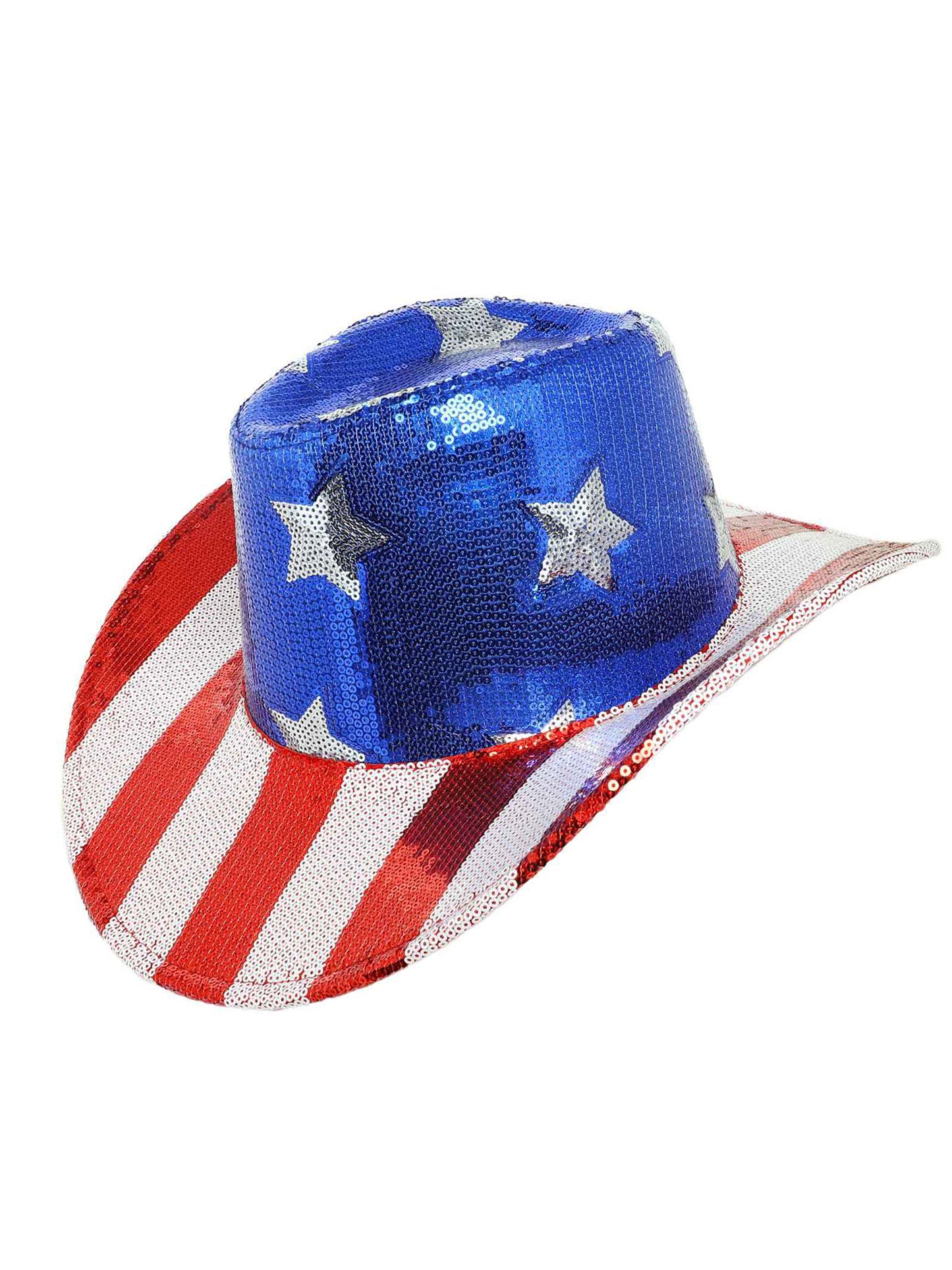 Faith Western American Flag Sequined Cattleman Styled Cowboy Hat