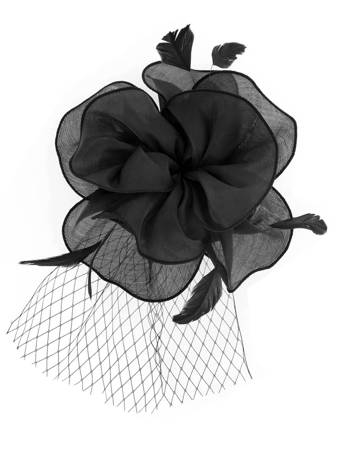 Lily Floral Tilt Mesh Feather Fascinator