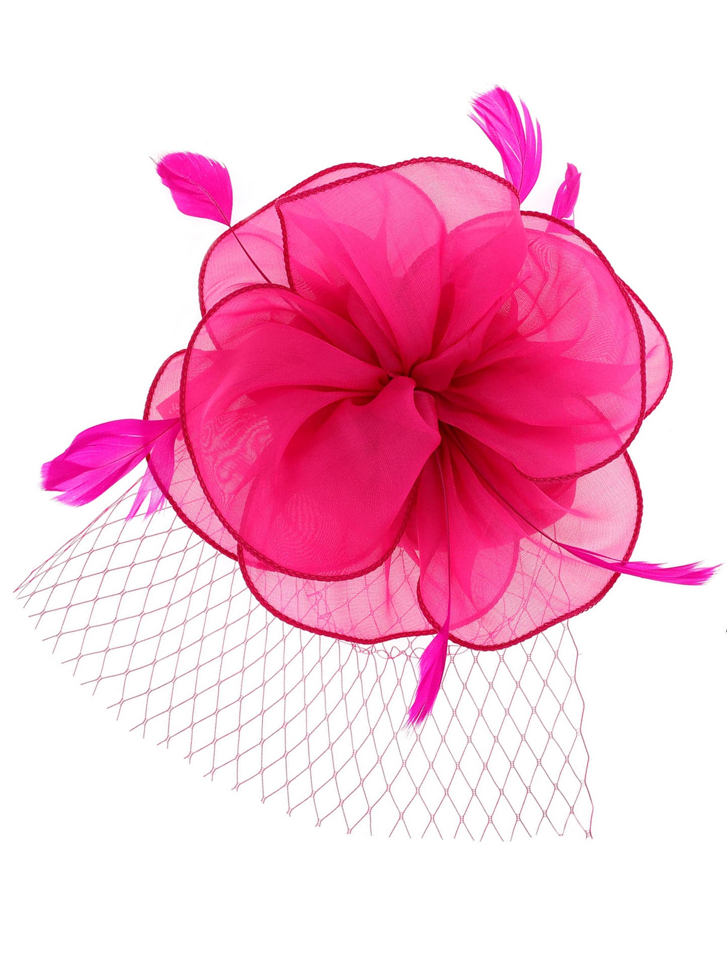 Lily Floral Tilt Mesh Feather Fascinator